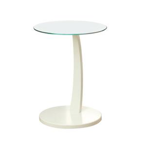 Monarch Accent Table - 17.75-in x 24-in - Glass - White