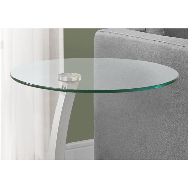 Table d'appoint, 17,75 po x 24 po, verre, noir