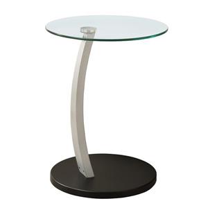 Monarch Accent Table - 17.75-in x 24-in - Glass - Black