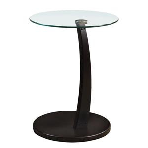 Table d'appoint, 17,75 po x 24 po, verre, cappuccino