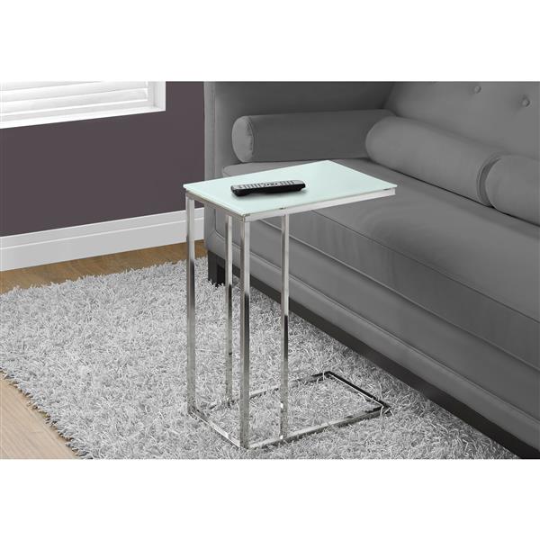 Monarch Accent Table - 18.25-in x 24-in - Glass - Chrome