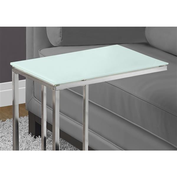 Monarch Accent Table - 18.25-in x 24-in - Glass - Chrome