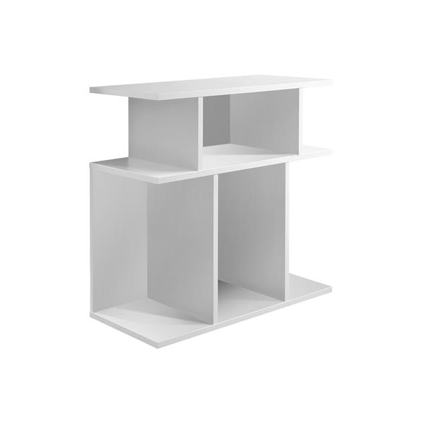 Table d'appoint, 11,75 po x 23,75 po, composite, blanc