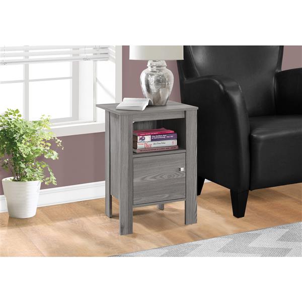 Monarch Accent Table - 14-in x 24.25-in - Composite - Gray