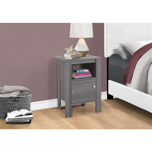 Monarch Accent Table - 14-in x 24.25-in - Composite - Gray