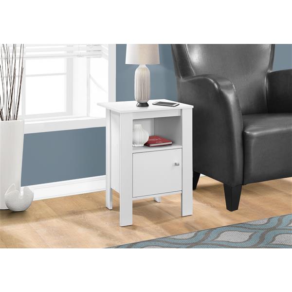 Monarch Accent Table - 14-in x 24.25-in - Composite - White