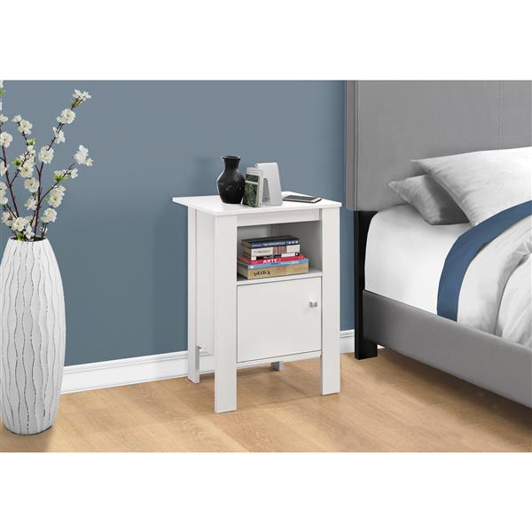 Monarch Accent Table - 14-in x 24.25-in - Composite - White