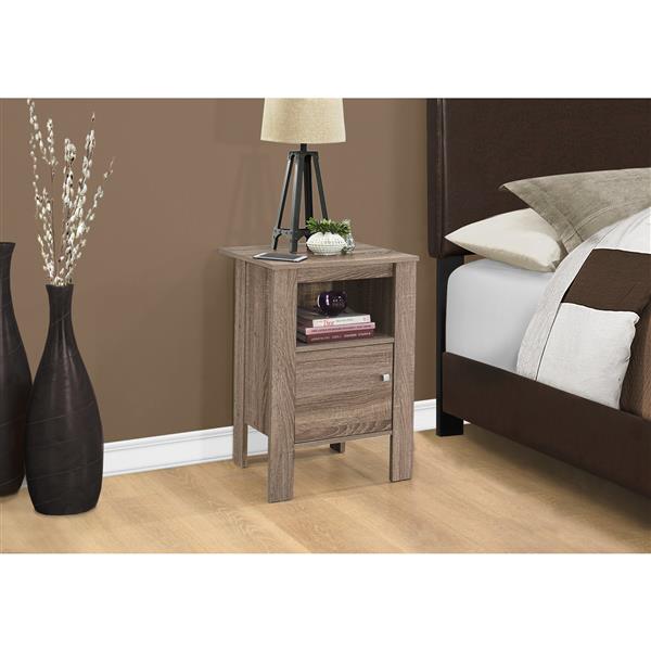 Monarch Accent Table - 14-in x 24.25-in - Composite - Dark taupe