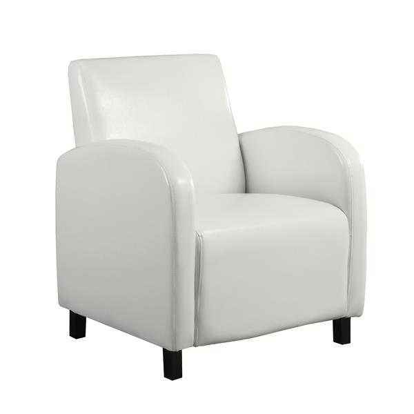 Monarch Specialties Accent Chair 29, White Leather Accent Chair