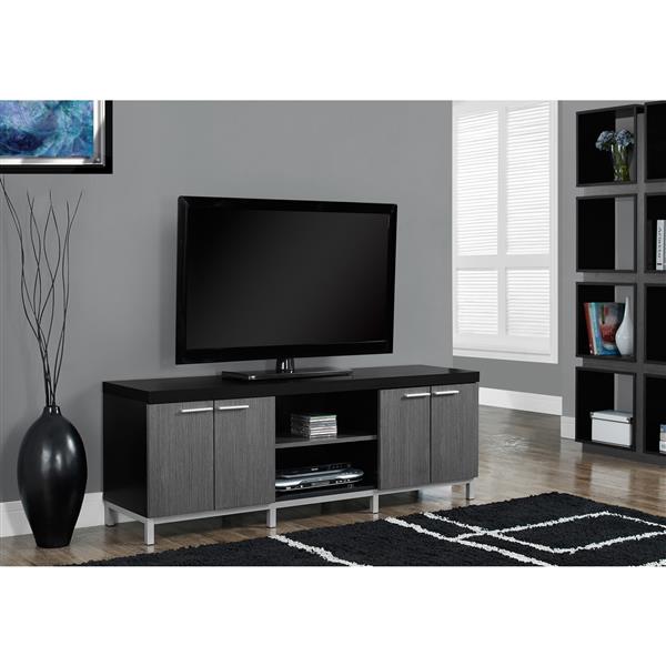 Monarch TV Stand - 60-in x 21.25-in - Composite - Black