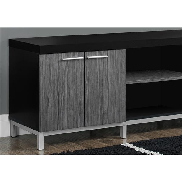 Monarch TV Stand - 60-in x 21.25-in - Composite - Black