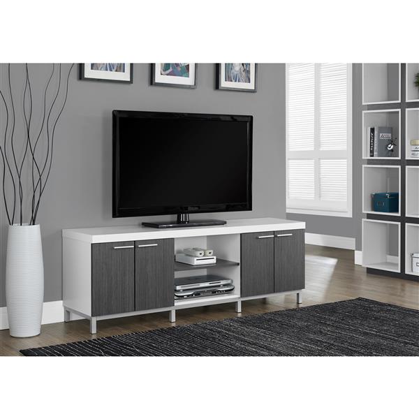 Monarch TV Stand - 60-in x 21.25-in - Composite - White