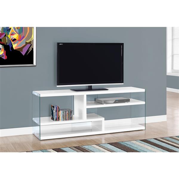 Monarch TV Stand - 60.75-in x 23.75-in - Composite - White