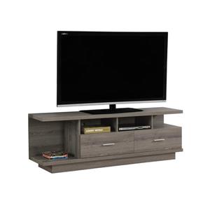 Meuble de télévision, 60" x 19,75", composite, taupe foncé