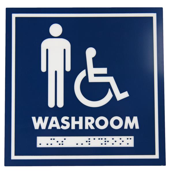 Signalisation standard de toilettes, hommes et handicapés