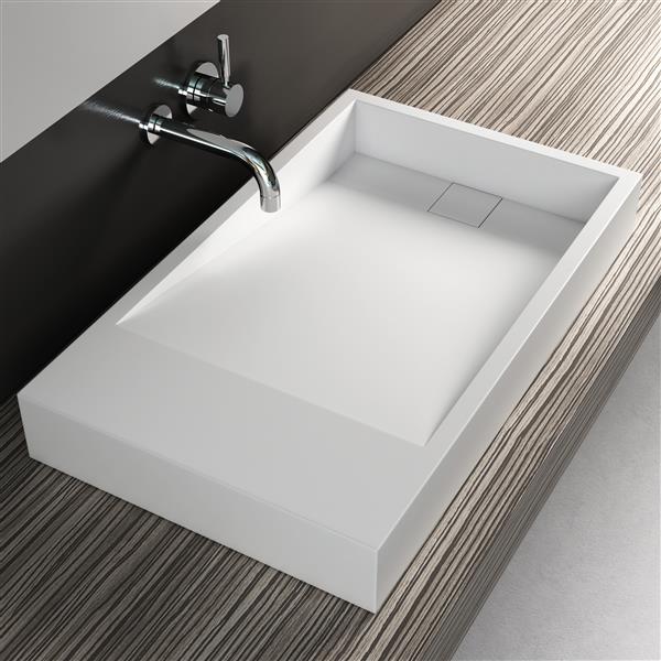 Lavabo Cantrio Koncepts, 18 po x 30 po, blanc