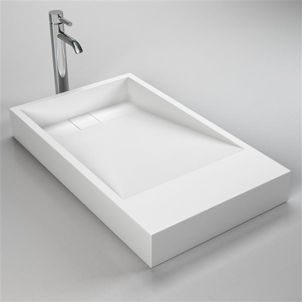 Lavabo Cantrio Koncepts, 18 po x 30 po, blanc