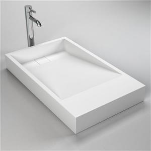 Lavabo Cantrio Koncepts, 18 po x 30 po, blanc