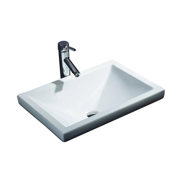 Lavabo rectangulaire, blanc