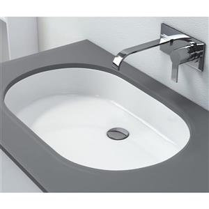 Lavabo encastré avec trop-plein intégré, blanc