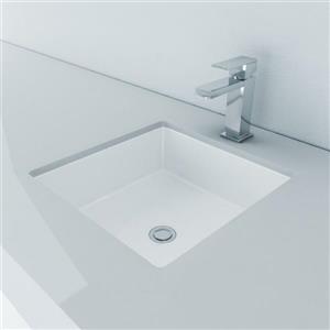 Cantrio Koncepts Square Undermount Bathroom Sink with Overflow