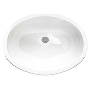 Cantrio Koncepts Vitreous China Oval Undermount Bathroom Sink with Overflow