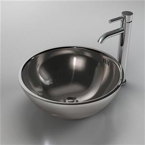 Cantrio Koncepts Circular Vessel Bathroom Sink with Overflow