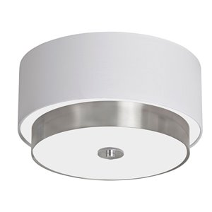 Dainolite Larkin Flush Mount Light - 3-Light - 14-in - White