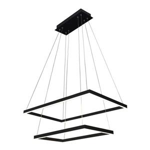 Vonn Lighting Atria 2-Light Black Modern Abstract LED Chandelier 29 in.