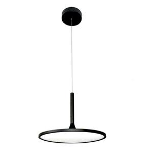 Vonn Lighting Salm Black Modern Round Integrated LED Pendant - 17-in