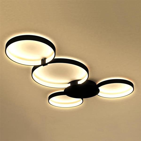 VONN Lighting Capella 43-in Integrated LED ETL Certified Ceiling Light, Black