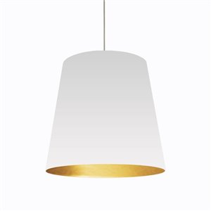 Dainolite Oversized Drum Pendant Light - 1-Light - 26-in x 26-in - White/Gold