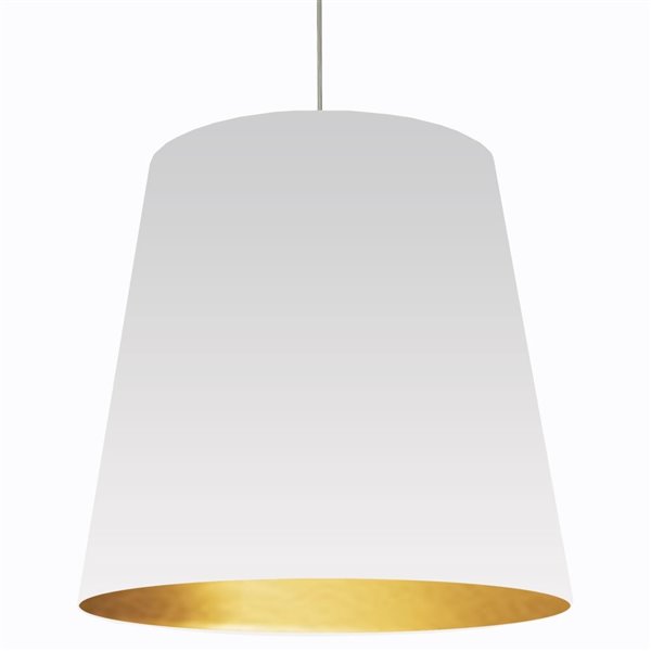 Dainolite Oversized Drum Pendant Light - 1-Light - 32-in x 32-in - White/Gold