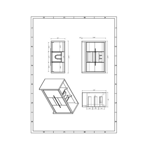 Meuble-lavabo simple gris ciment  Ember par GEF 42 po comptoir acrylique blanc