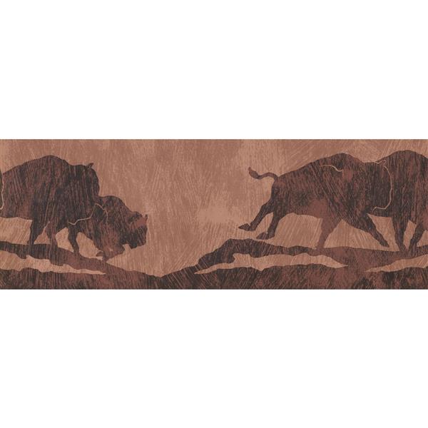 York Wallcoverings Buffalo Silhouette Sepia Wallpaper - Brown