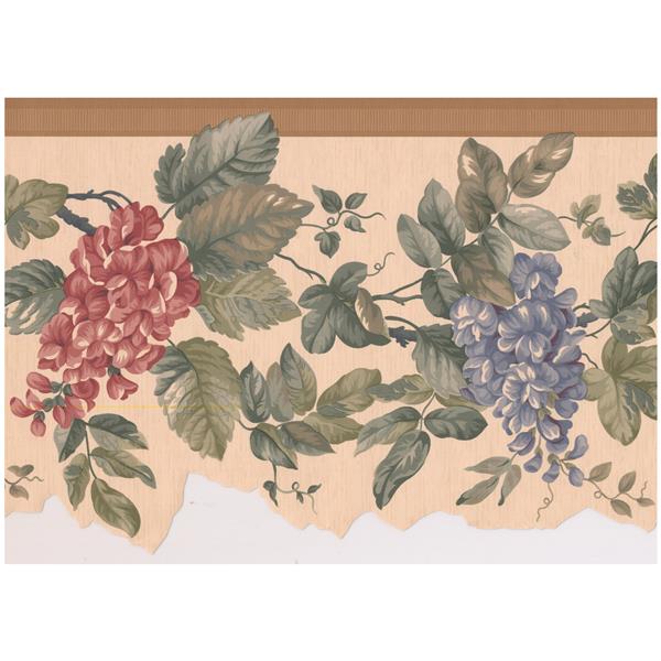 Retro Art Hydrangea and Hortensia on Vines Wallpaper - Pink/Blue | RONA