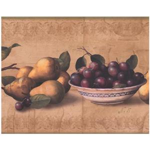 York Wallcoverings Fruit Sepia Wallpaper - Tan
