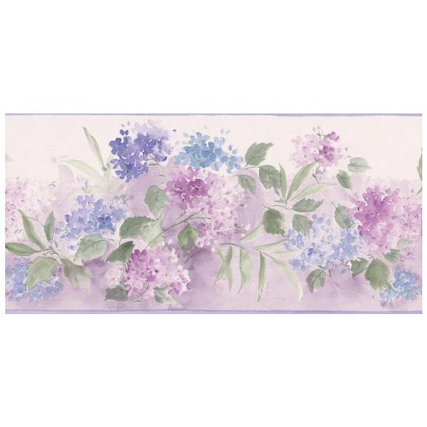 Norwall Floral Wallpaper Border - Purple/Blue | RONA