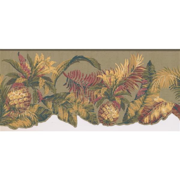 York Wallcoverings Prepasted Pineapple Tropical Wallpaper ...