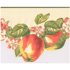 York Wallcoverings Prepasted Apples and Flowers Wallpaper