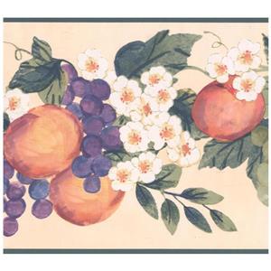York Wallcoverings Prepasted Painted Wallpaper Border - Orange/Purple