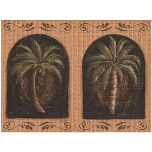 York Wallcoverings Prepasted Palm Trees in Windows Merigold Wallpaper
