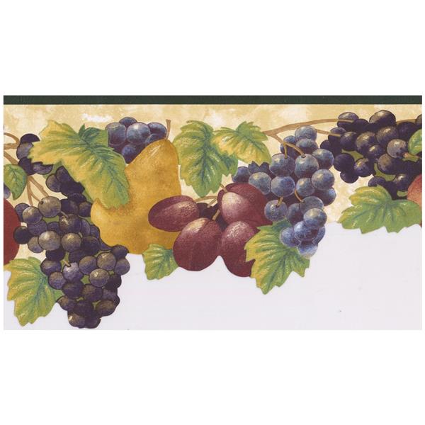 Norwall Prepasted Grapes and Plum Wallpaper Border | RONA