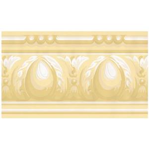 York Wallcoverings Victorian Wallpaper Border - Yellow/White
