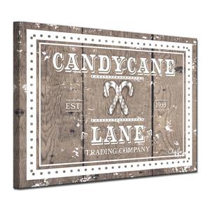 Ready2HangArt Christmas Candycane Lane Canvas Wall Art - 40-in - Brown