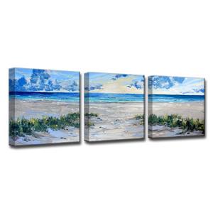 Ready2HangArt Deep Breathe Canvas Wall Décor - 72-in - Blue - 3 Pcs