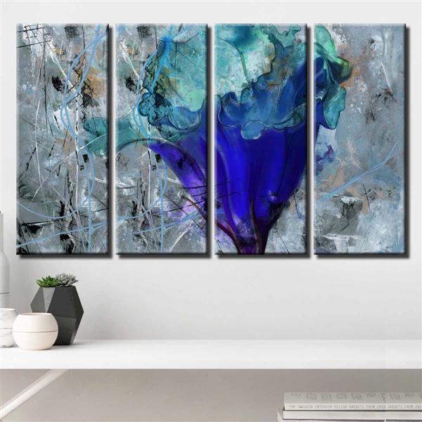 Ready2HangArt Petals Wall Décor Set - 48-in - Blue - 4 Pcs