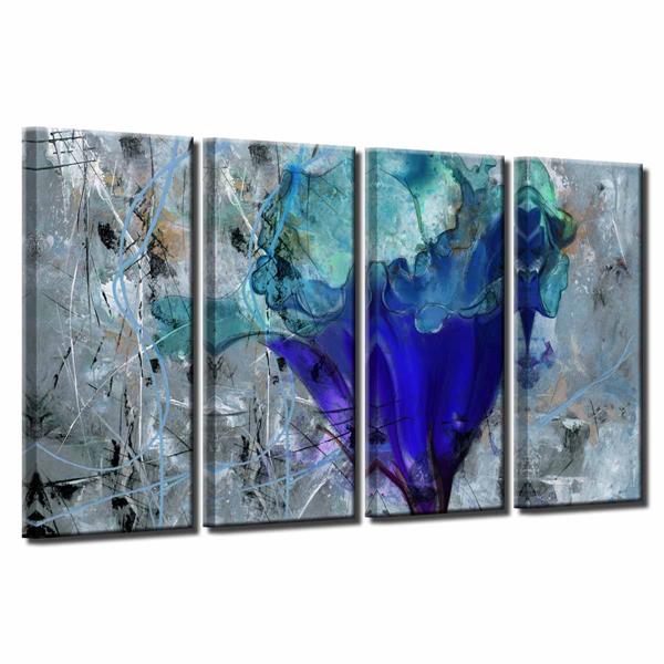 Ready2hangart Petals Wall Décor Set 48 Blue 4 Pcs
