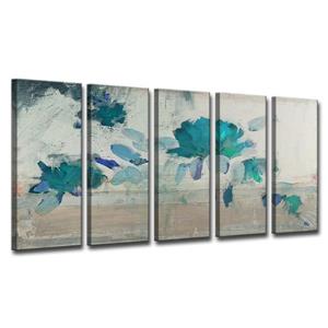 Ready2HangArt Painted Petals Canvas Wall Décor Set - 60-in - Blue - 5 Pcs