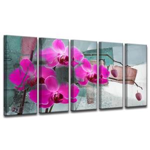 Ready2HangArt Painted Petals XIII Wall Décor Set - 60-in - Pink - 5 Pcs
